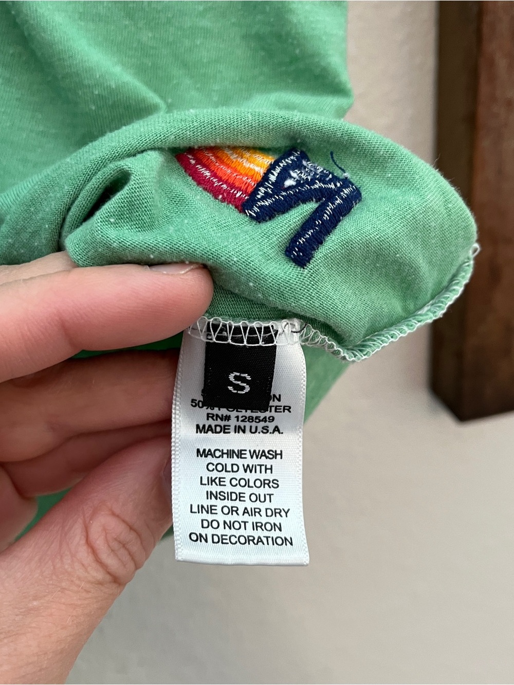 Aviator Nation Short Sleeve Crew Boyfriend Tee Tiger Patch Kelly Green Small - Picture 6 of 8